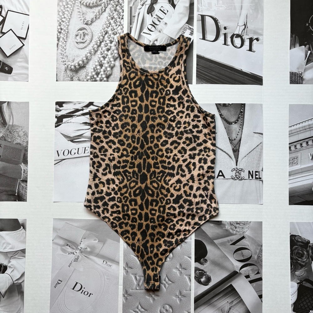 All Saints Leopard Print Bodysuit